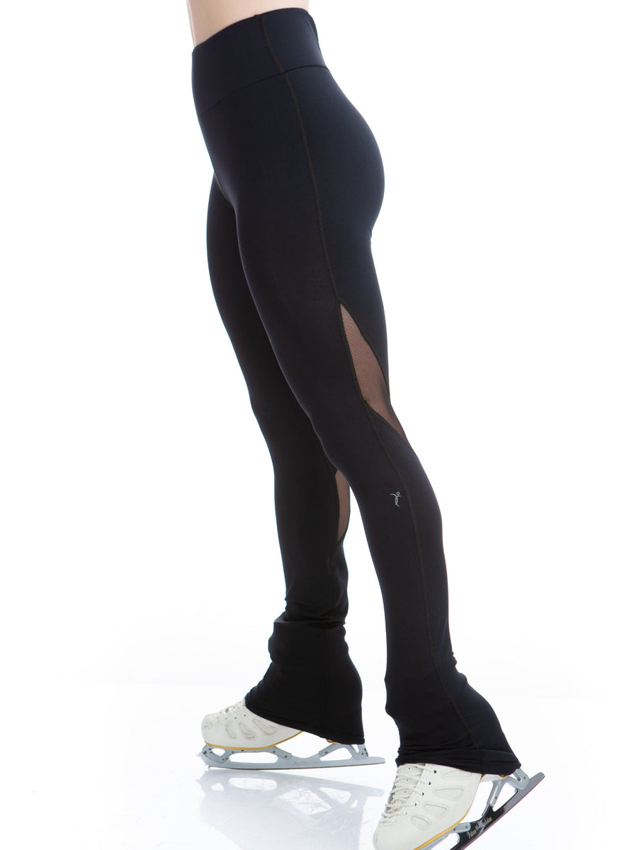 Legging noir taille haute en Supplex avec maille Maison du patin Magasin specialise en patinage artistique