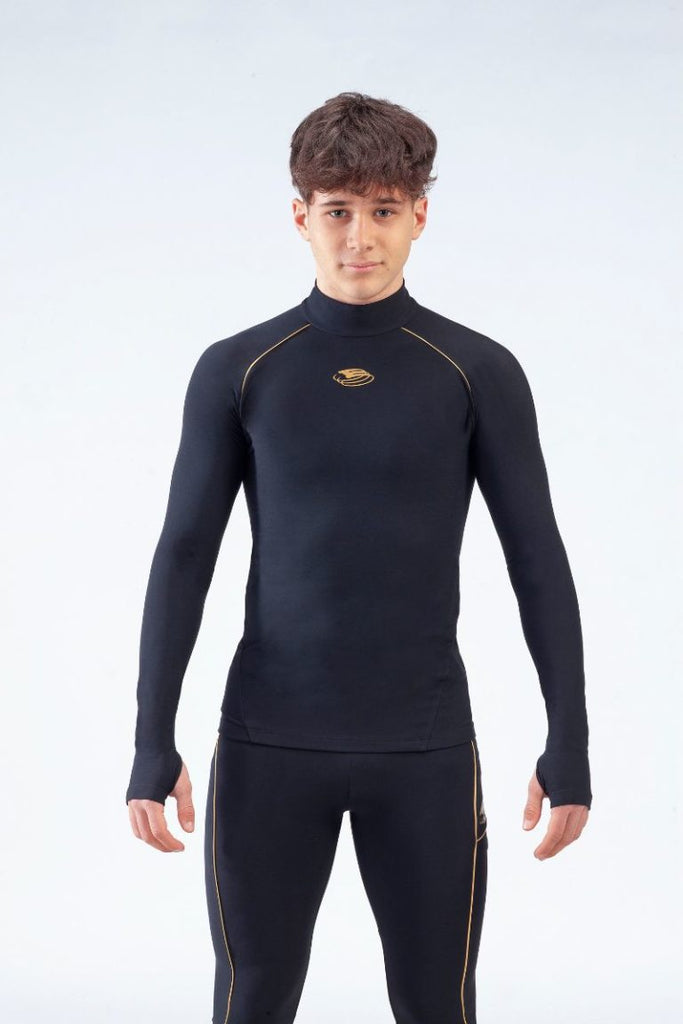 Black and gold men's figure skating training long sleeve shirt, model Dream Gold Jacket Man by EDEA, front view - Maison du Patin
Chandail d'entraînement noir et dorée à manches longues pour le patinage artistique, pour homme, modèle Dream Gold Jacket Man par EDEA, vue de face – Maison du Patin
 
EDLONGSLEEVEM